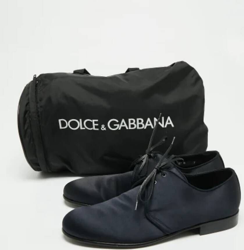 Dolce & Gabbana Pre-owned Satin flats Blue Dames