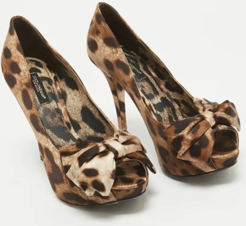 Dolce & Gabbana Pre-owned Satin heels Brown Dames