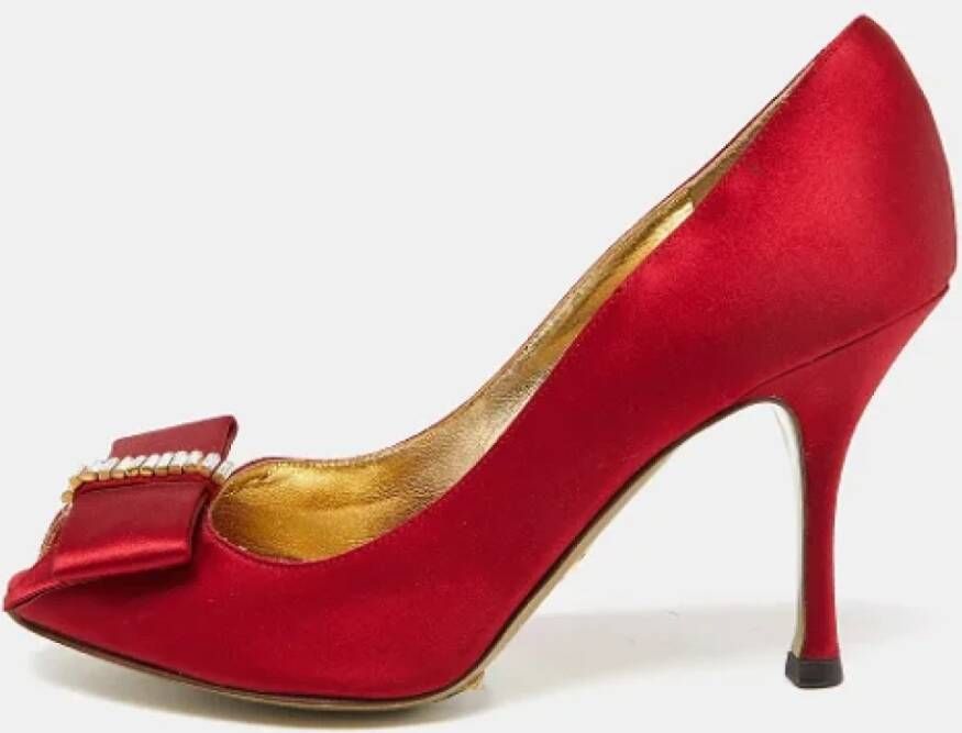 Dolce & Gabbana Pre-owned Satin heels Red Dames