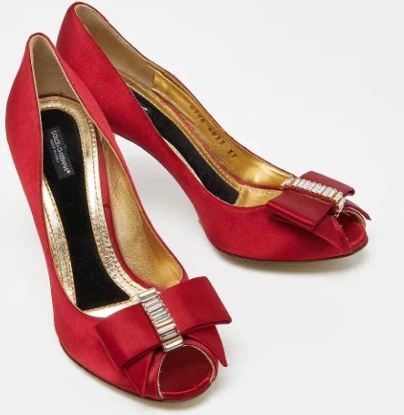 Dolce & Gabbana Pre-owned Satin heels Red Dames