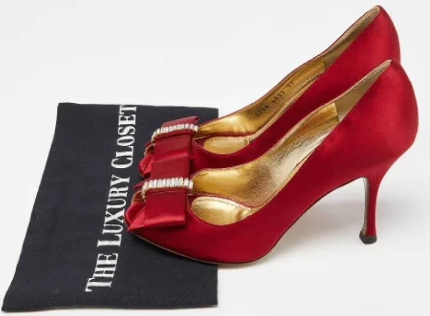 Dolce & Gabbana Pre-owned Satin heels Red Dames