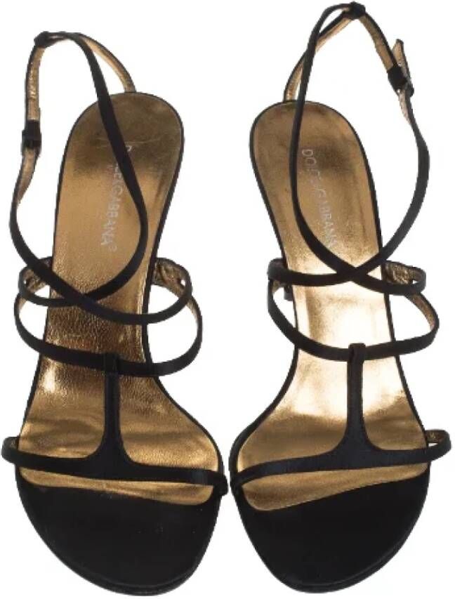 Dolce & Gabbana Pre-owned Satin sandals Black Dames