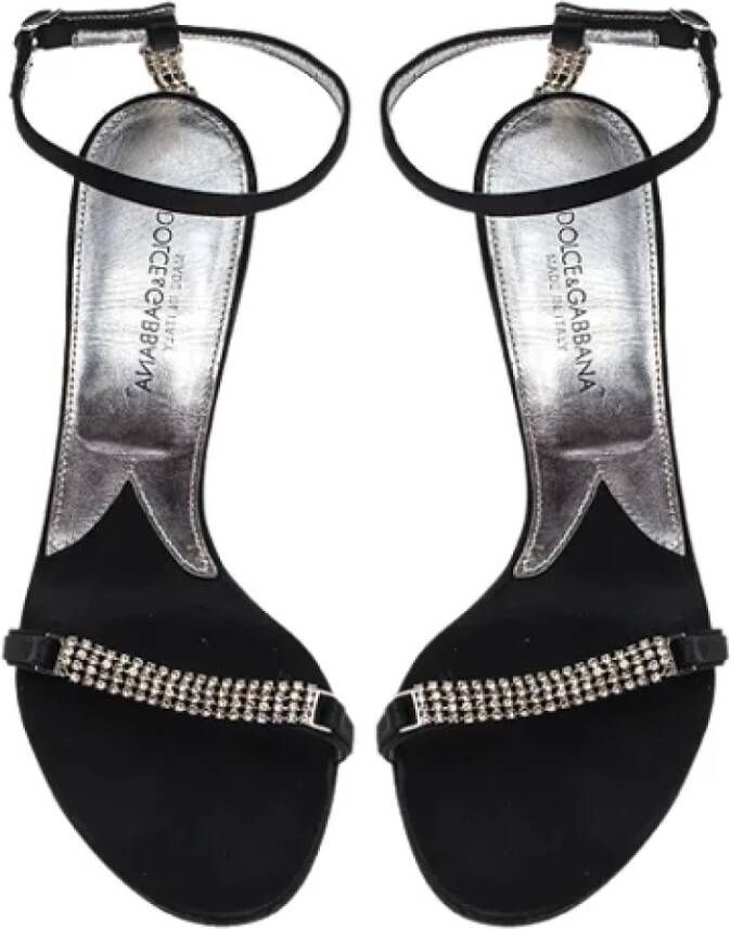 Dolce & Gabbana Pre-owned Satin sandals Black Dames