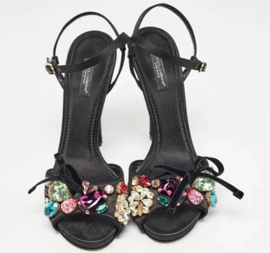 Dolce & Gabbana Pre-owned Satin sandals Black Dames