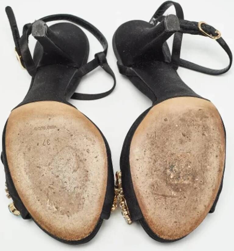 Dolce & Gabbana Pre-owned Satin sandals Black Dames