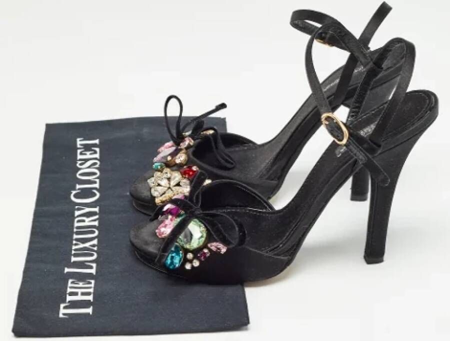 Dolce & Gabbana Pre-owned Satin sandals Black Dames