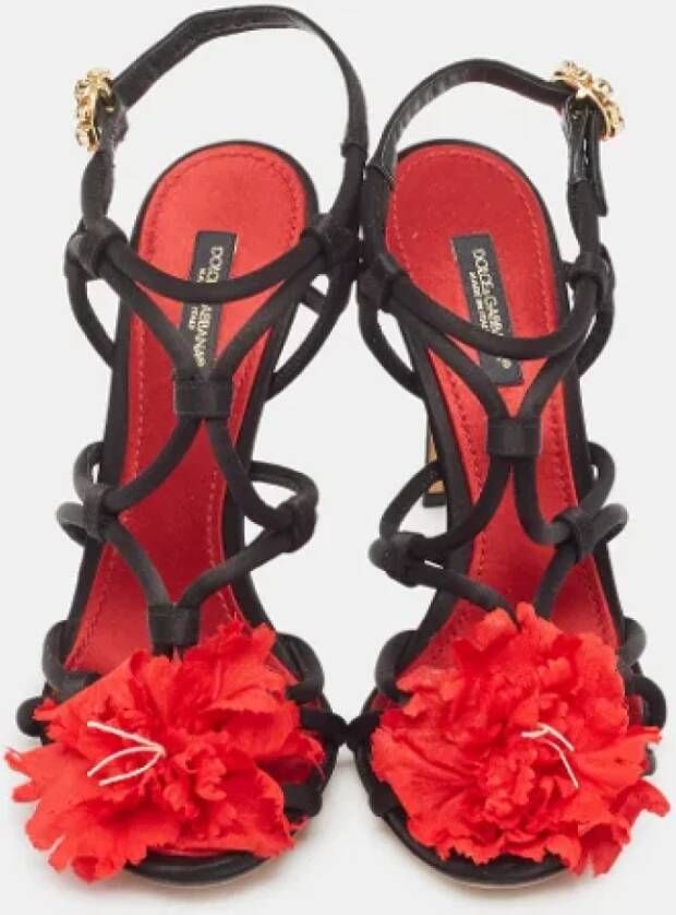 Dolce & Gabbana Pre-owned Satin sandals Black Dames