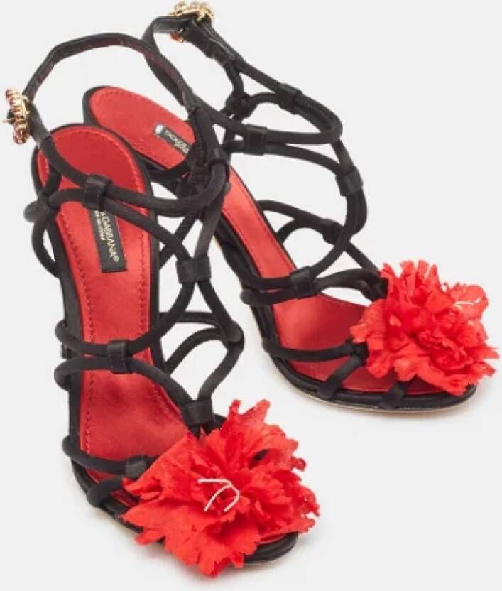 Dolce & Gabbana Pre-owned Satin sandals Black Dames