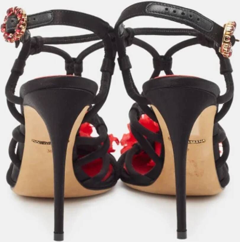 Dolce & Gabbana Pre-owned Satin sandals Black Dames