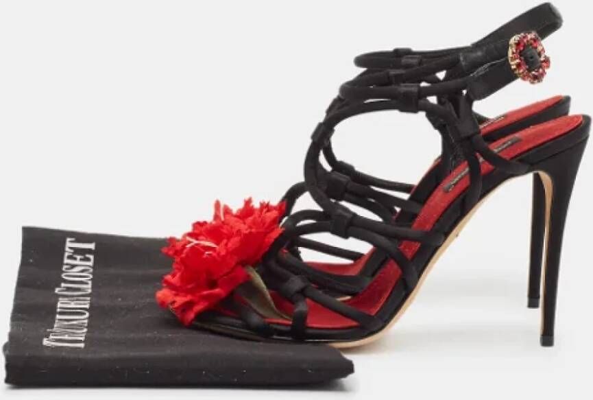 Dolce & Gabbana Pre-owned Satin sandals Black Dames