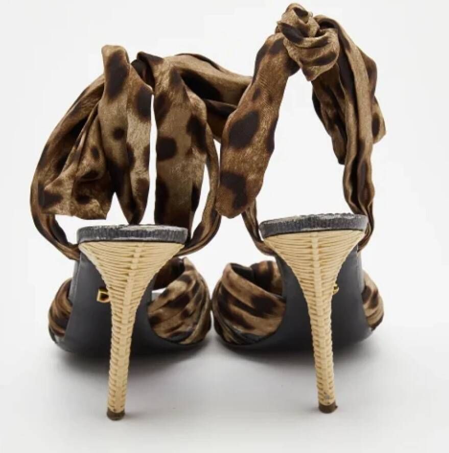 Dolce & Gabbana Pre-owned Satin sandals Brown Dames