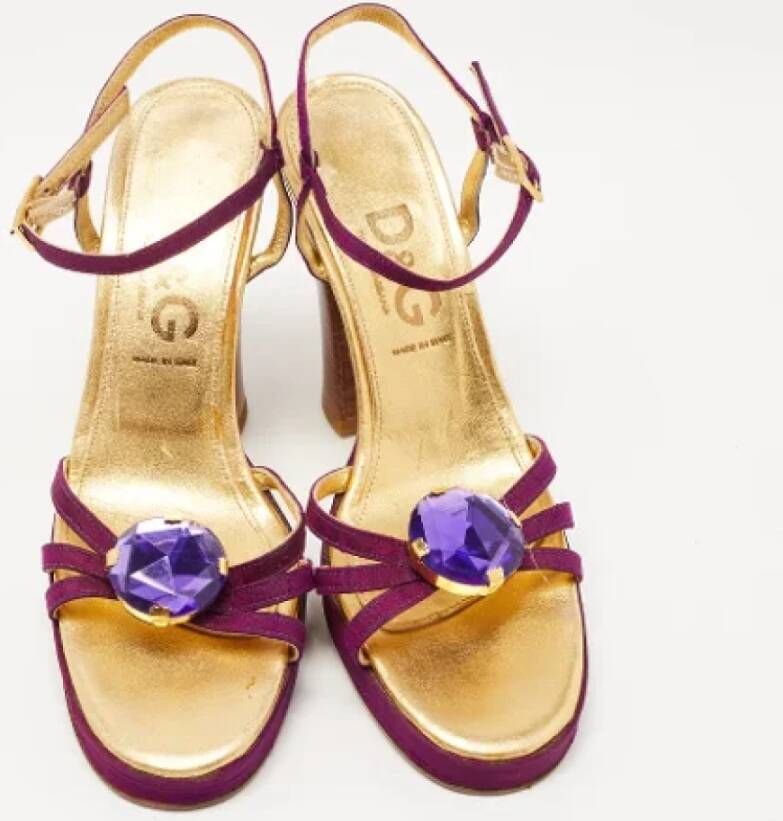 Dolce & Gabbana Pre-owned Satin sandals Purple Dames