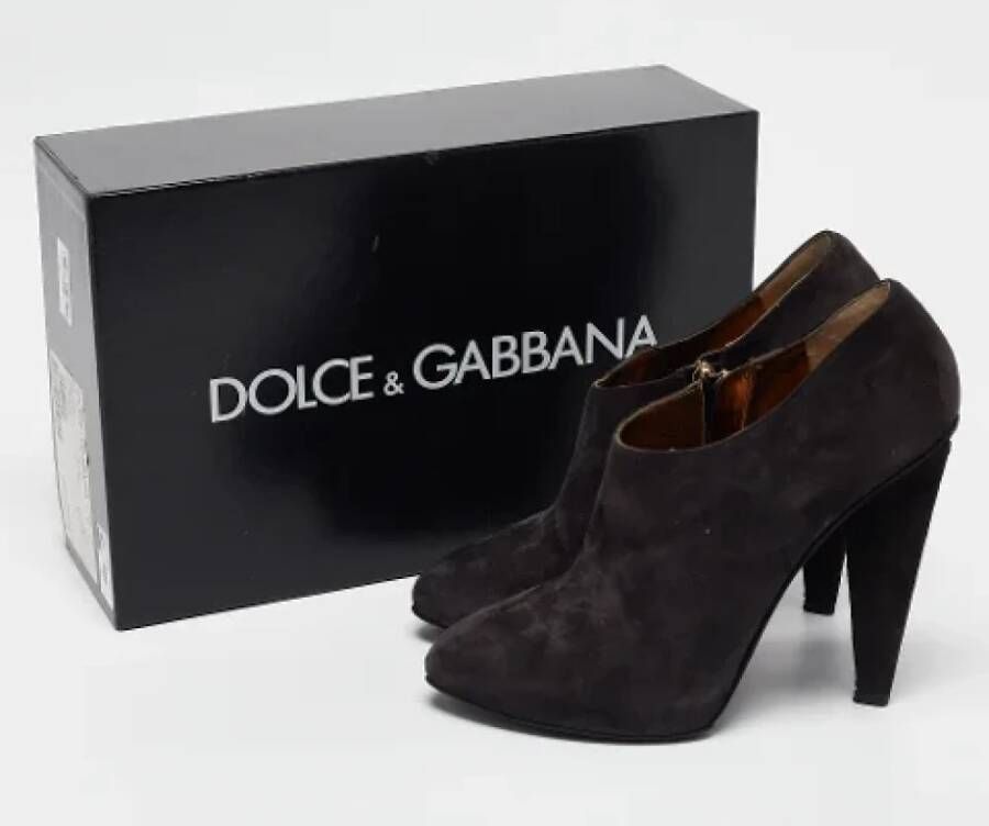 Dolce & Gabbana Pre-owned Suede boots Gray Dames