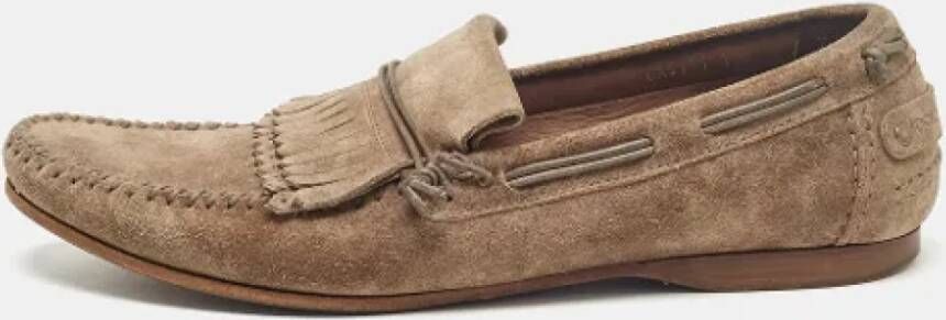 Dolce & Gabbana Pre-owned Suede flats Brown Heren