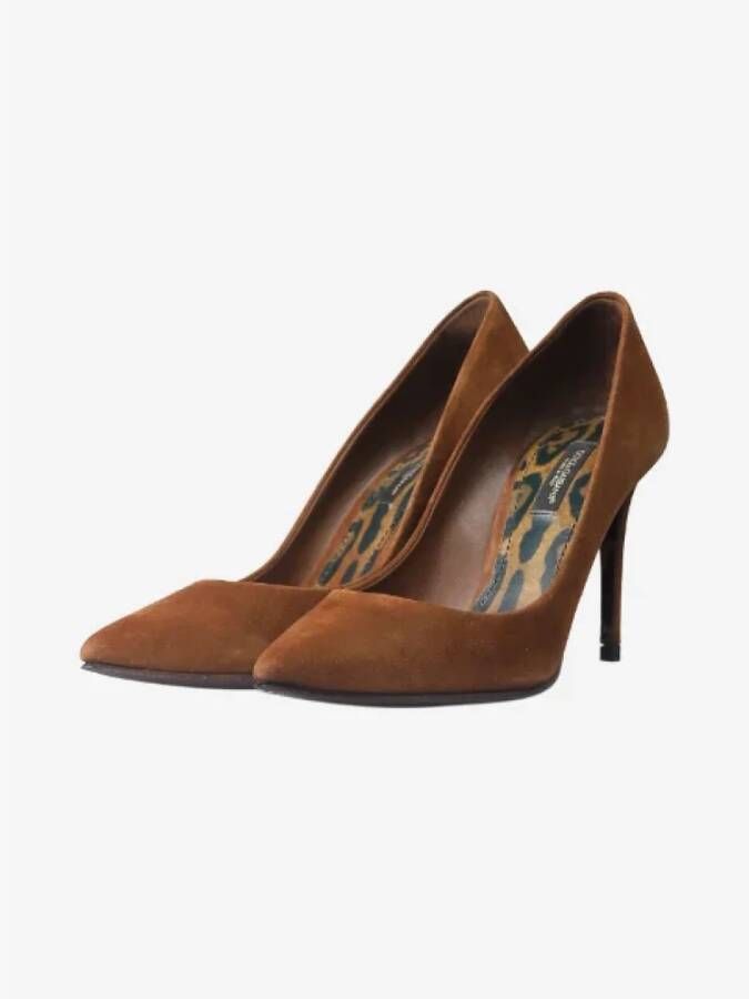 Dolce & Gabbana Pre-owned Suede heels Brown Dames