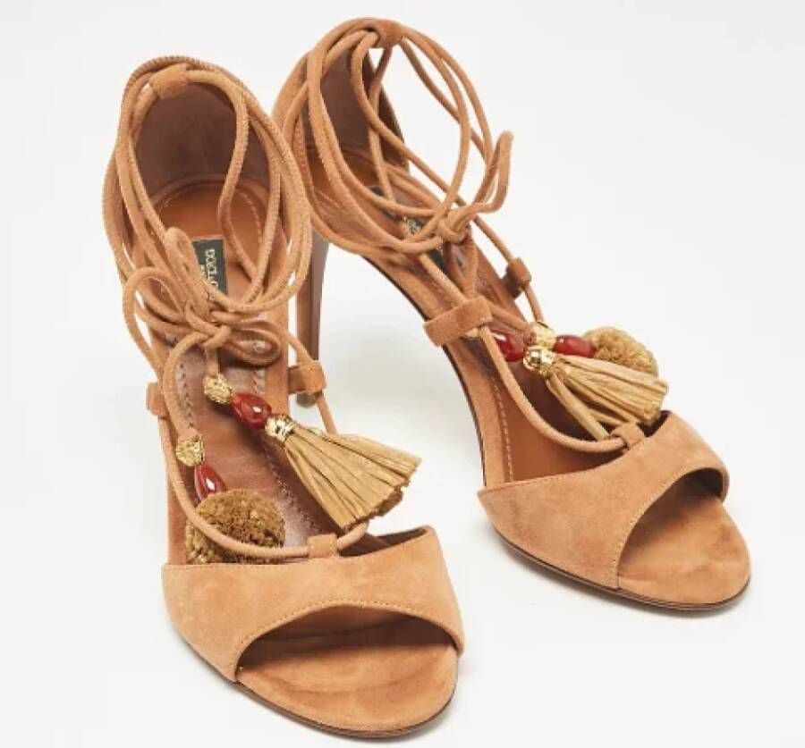 Dolce & Gabbana Pre-owned Suede sandals Brown Dames