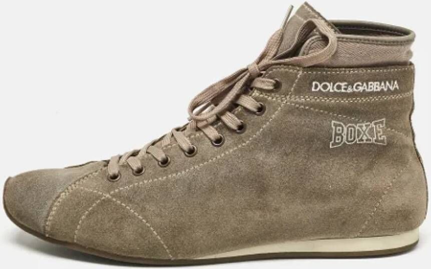 Dolce & Gabbana Pre-owned Suede sneakers Gray Heren