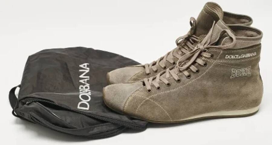 Dolce & Gabbana Pre-owned Suede sneakers Gray Heren