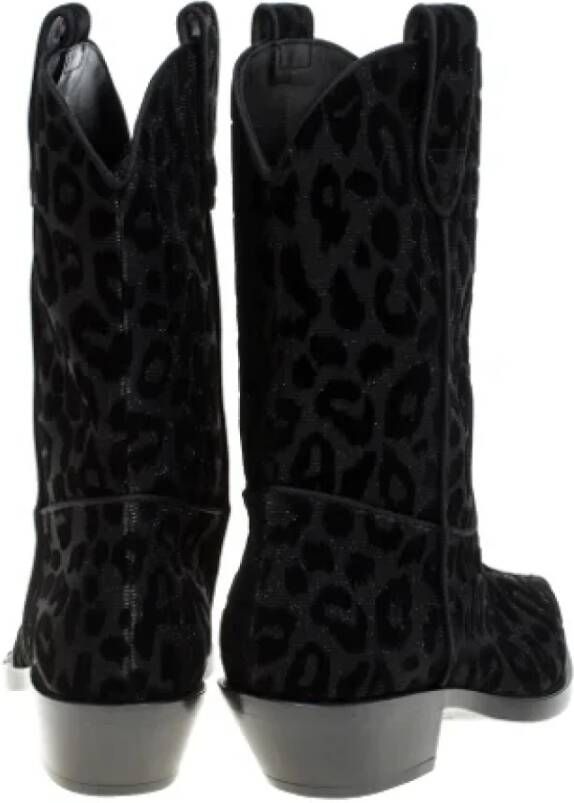 Dolce & Gabbana Pre-owned Velvet boots Black Dames