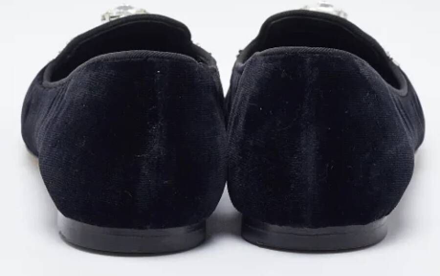 Dolce & Gabbana Pre-owned Velvet flats Black Dames