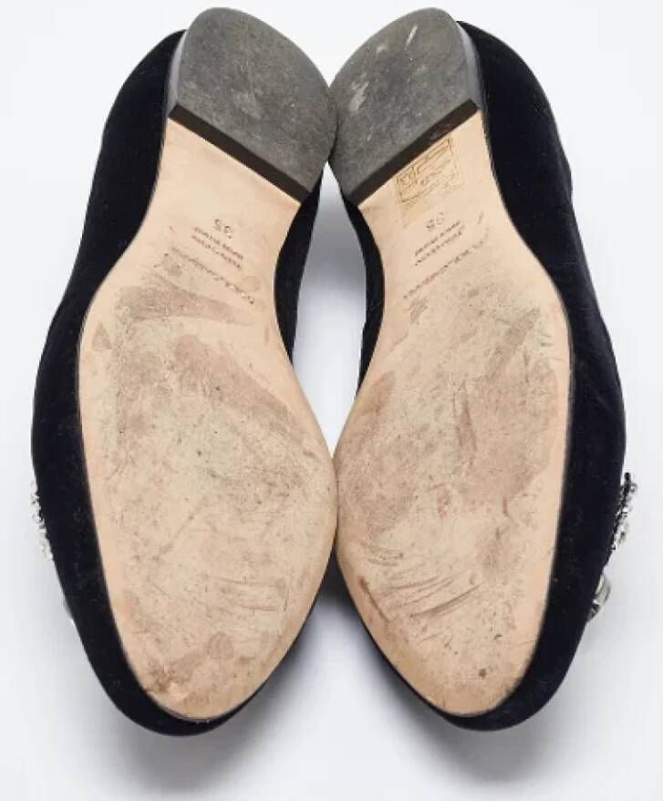 Dolce & Gabbana Pre-owned Velvet flats Black Dames