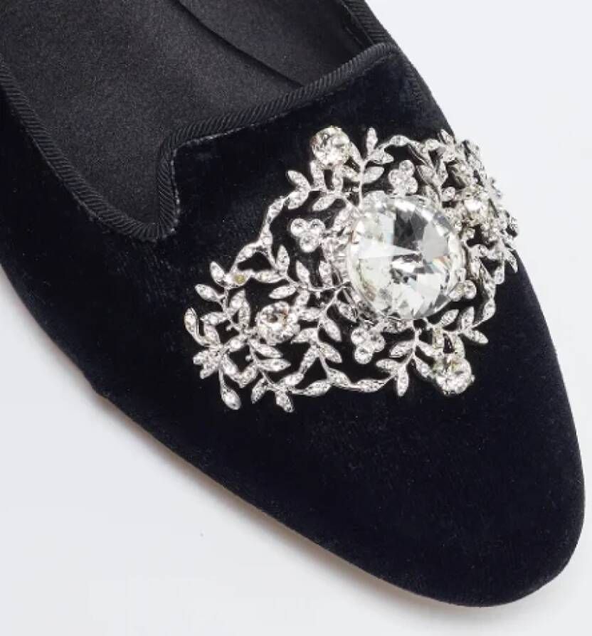 Dolce & Gabbana Pre-owned Velvet flats Black Dames