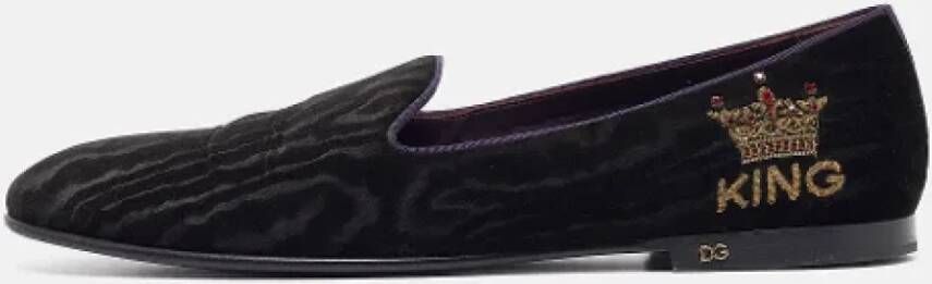 Dolce & Gabbana Pre-owned Velvet flats Black Heren