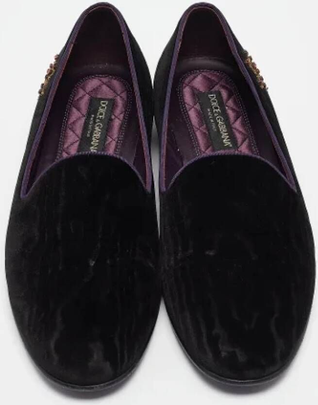 Dolce & Gabbana Pre-owned Velvet flats Black Heren