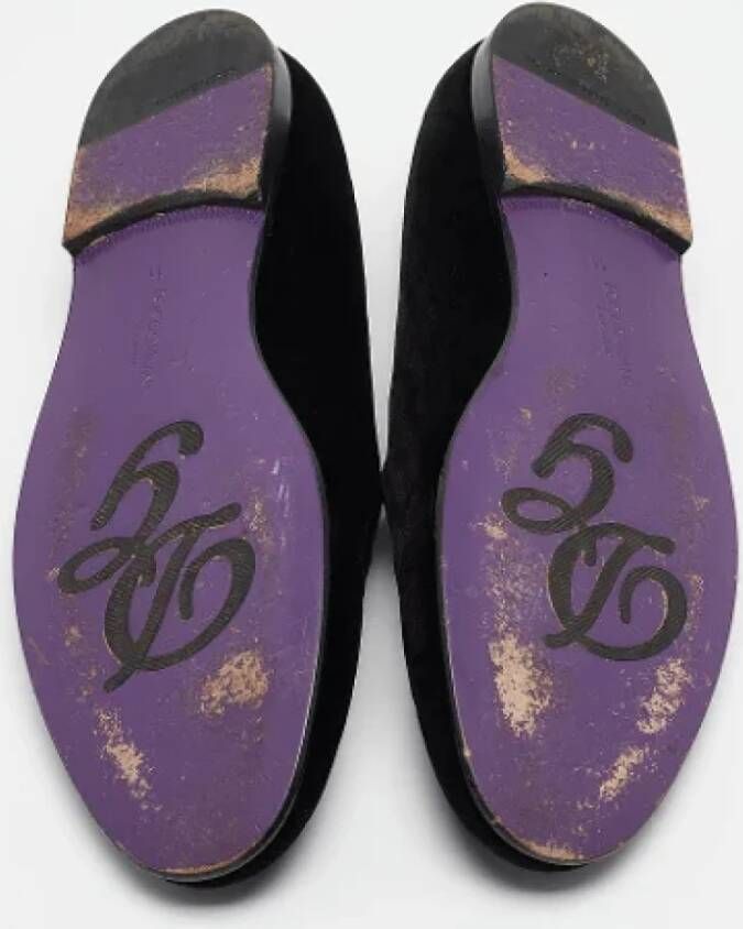 Dolce & Gabbana Pre-owned Velvet flats Black Heren