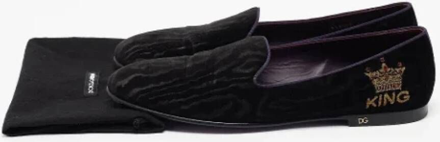 Dolce & Gabbana Pre-owned Velvet flats Black Heren