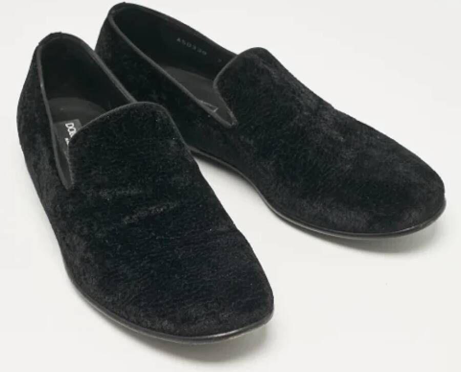 Dolce & Gabbana Pre-owned Velvet flats Black Heren