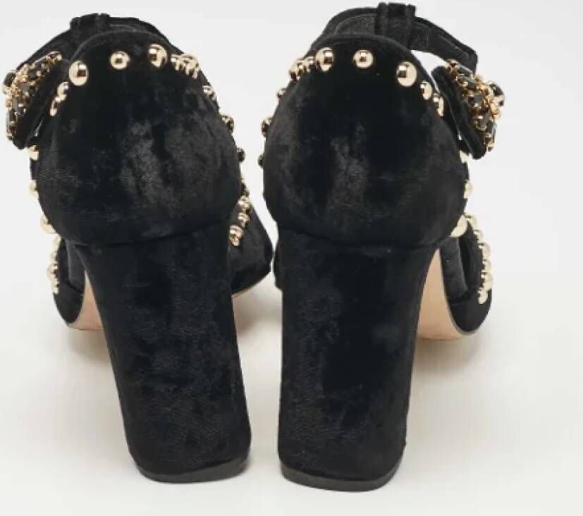 Dolce & Gabbana Pre-owned Velvet heels Black Dames