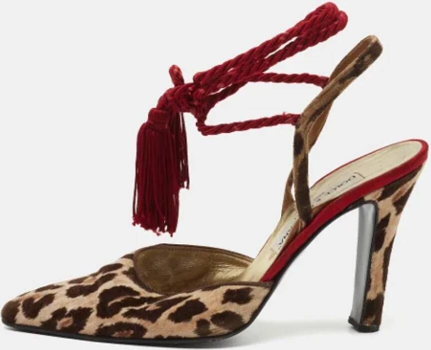 Dolce & Gabbana Pre-owned Velvet heels Brown Dames