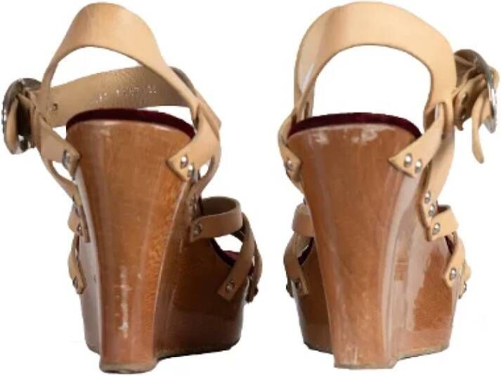 Dolce & Gabbana Pre-owned Velvet sandals Beige Dames