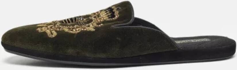 Dolce & Gabbana Pre-owned Velvet sandals Green Heren