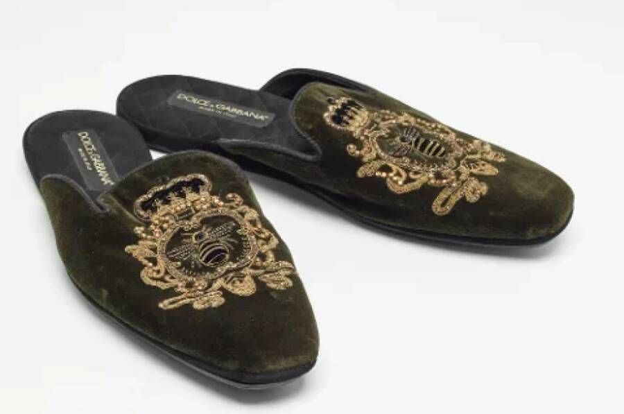 Dolce & Gabbana Pre-owned Velvet sandals Green Heren