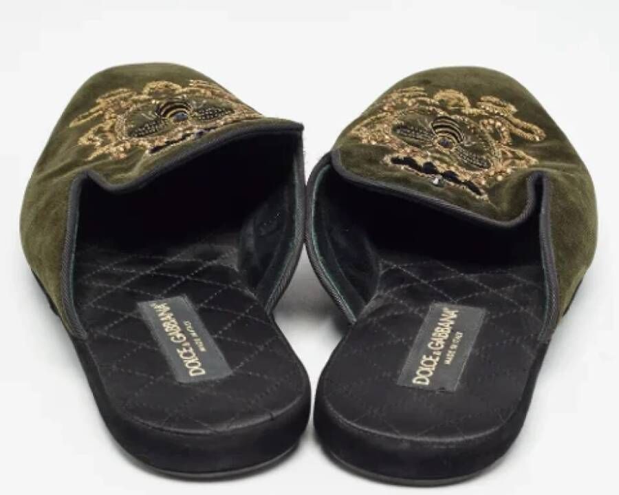 Dolce & Gabbana Pre-owned Velvet sandals Green Heren