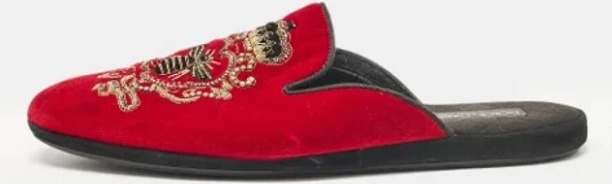 Dolce & Gabbana Pre-owned Velvet sandals Red Heren