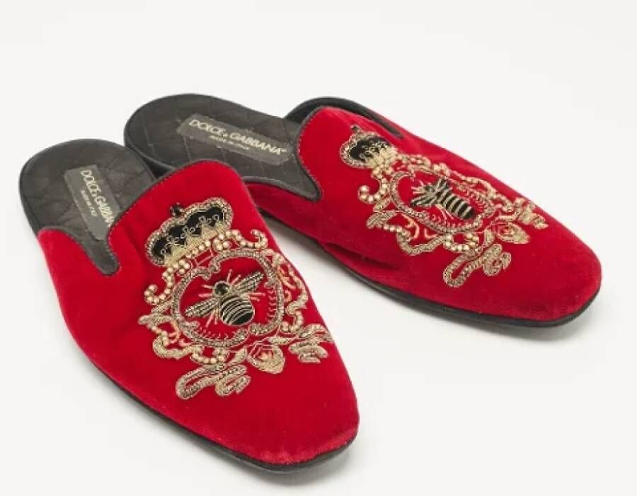 Dolce & Gabbana Pre-owned Velvet sandals Red Heren