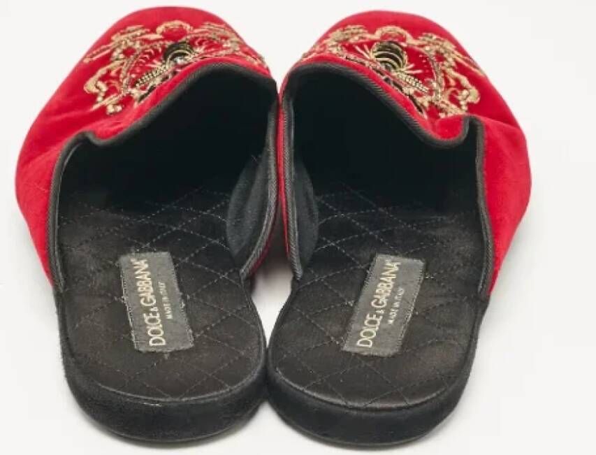 Dolce & Gabbana Pre-owned Velvet sandals Red Heren