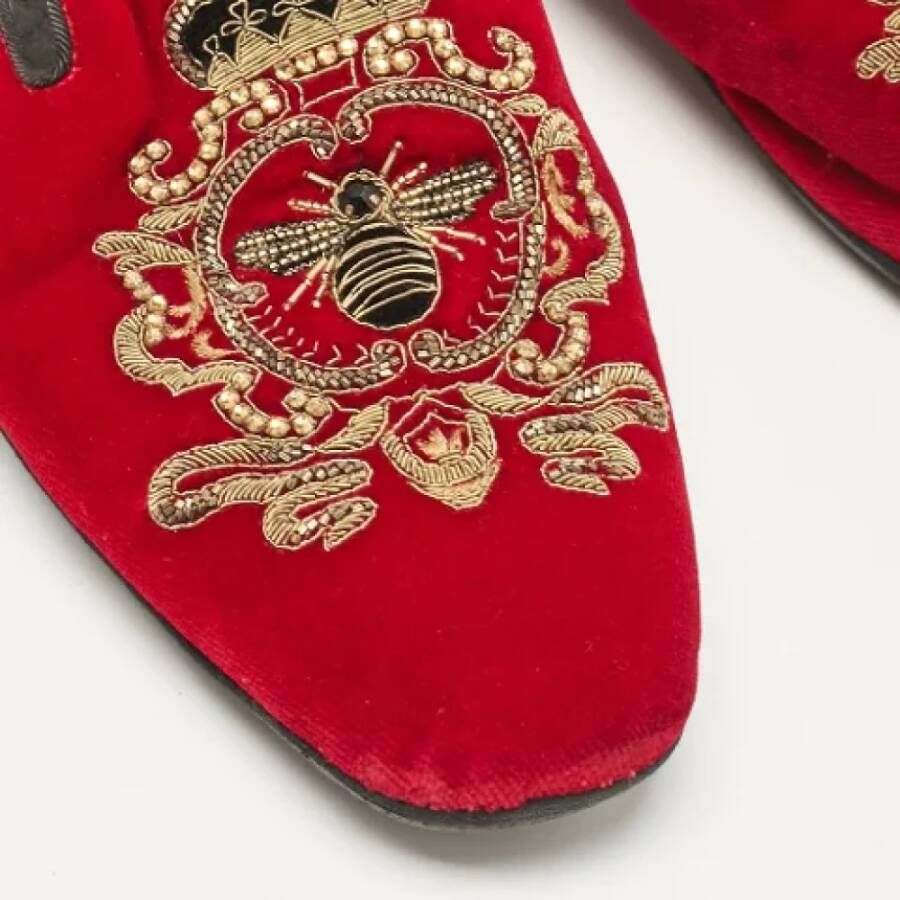 Dolce & Gabbana Pre-owned Velvet sandals Red Heren