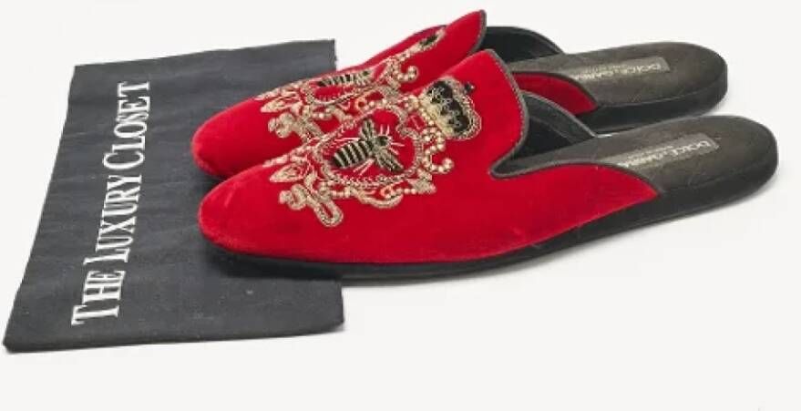 Dolce & Gabbana Pre-owned Velvet sandals Red Heren