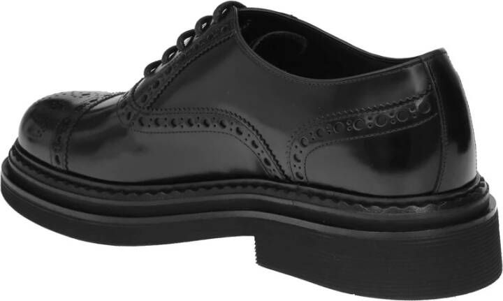 Dolce & Gabbana Premium Zwarte Leren Veterschoenen Black Heren