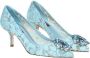 Dolce & Gabbana Lace Rainbow Pumps with Brooch Detailing Blauw Dames - Thumbnail 2