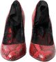 Dolce & Gabbana Rode Leren Kant Amandelvormige Pumps Multicolor Dames - Thumbnail 2