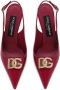 Dolce & Gabbana Donkerrode kalfsleren slingback pumps met hak Red Dames - Thumbnail 4