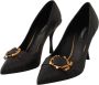 Dolce & Gabbana Zwarte Leren Hak Pumps Black Dames - Thumbnail 10