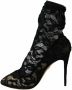 Dolce & Gabbana Black Stretch Socks Taormina Lace Boots Shoes Zwart Dames - Thumbnail 8