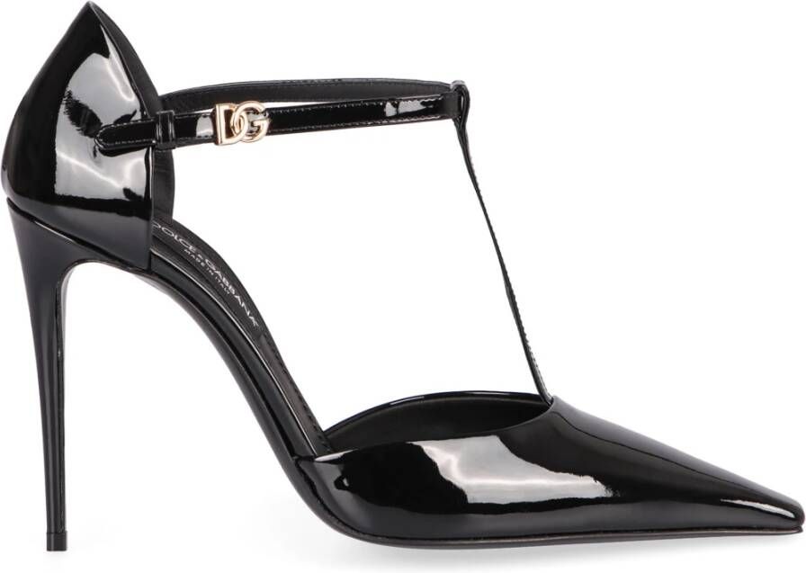 Dolce & Gabbana Puntige Neus Leren Pumps met Stiletto Hakken Black Dames