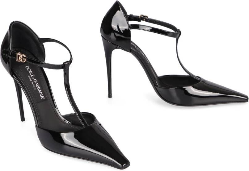 Dolce & Gabbana Puntige Neus Leren Pumps met Stiletto Hakken Black Dames